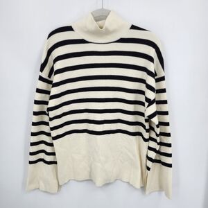 NA-KD black & Cream Striped Turtle neck ‎ knitted Sweater  S/M